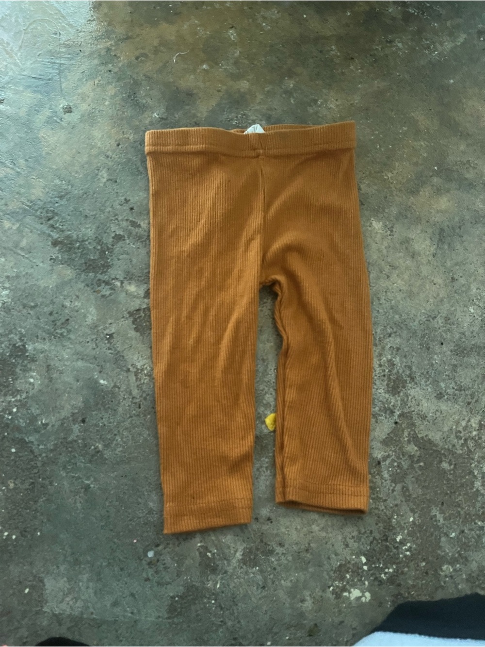Kids Ribbed Leggings in Rust Brown - Unbranded